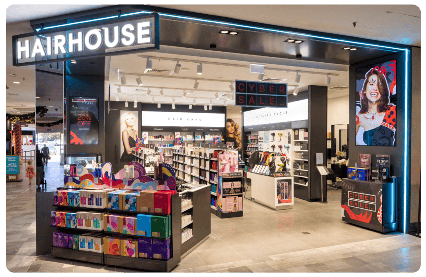 hairhouse driving sales with instore digital signage